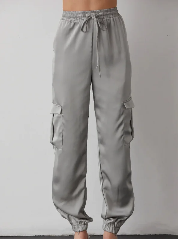 BROOKLYN SATIN CARGO JOGGERS