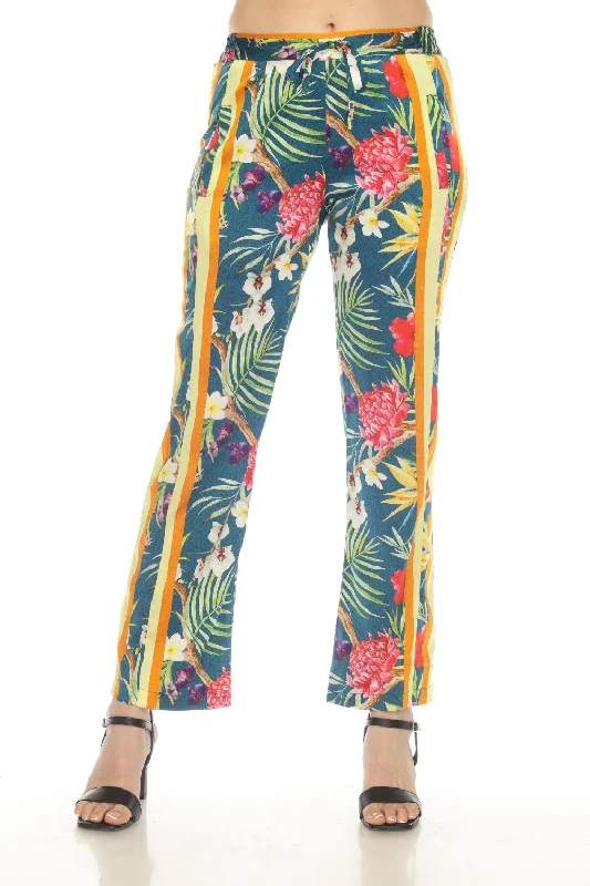 Johnny Was Tropical Liza Pull On Wide Leg Pants Boho Chic C62123B2