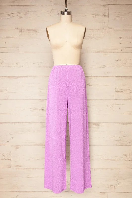 Salaberry | Lilac Knit Wide-Leg Pants