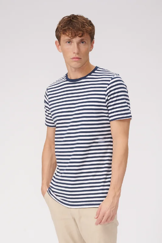 Nørregade Stripe - Navy-Hvid