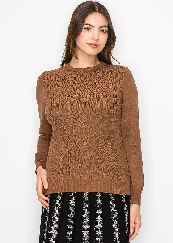 Camel Knit with Chevron Detail