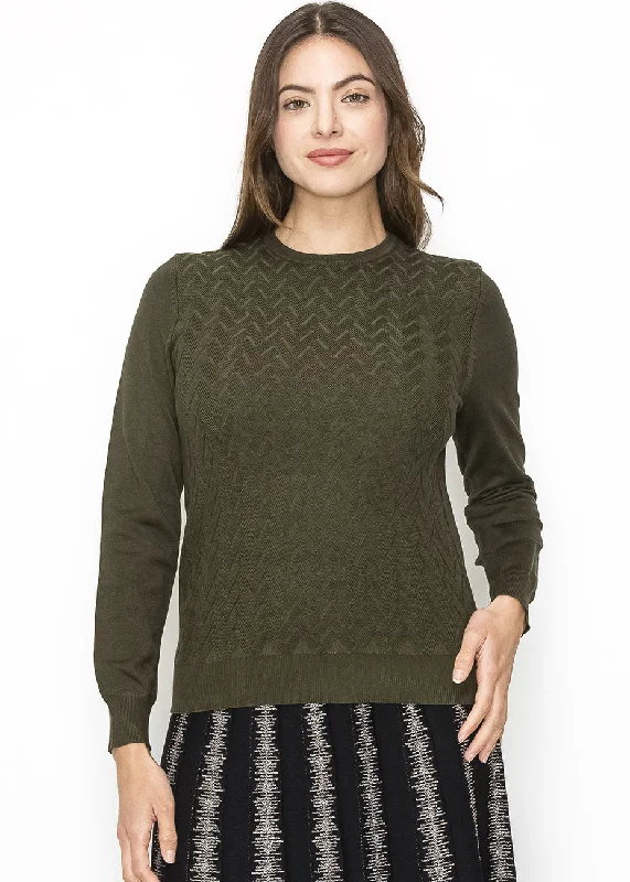 Classic Olive Chevron Sweater