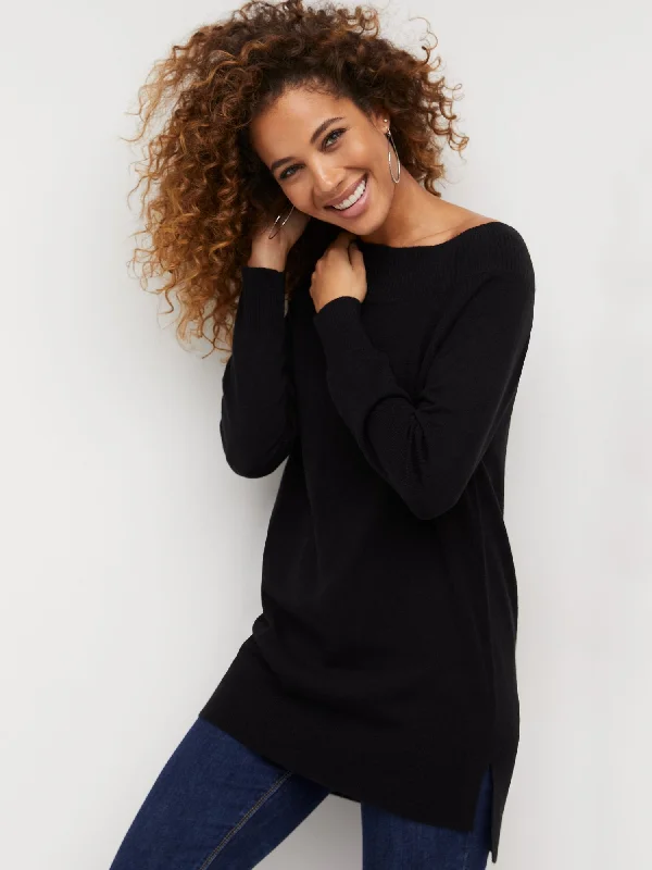 Essential Bateau-Neck Tunic Sweater