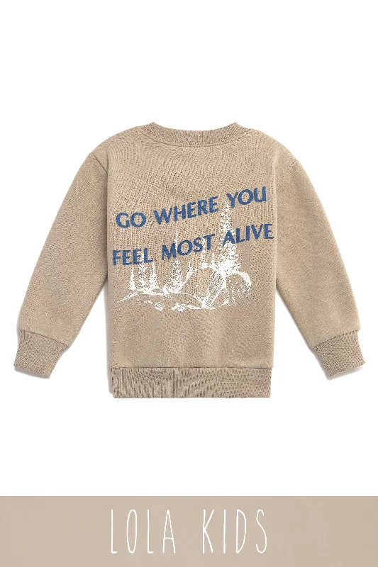 Little Lola Grateful Crewneck Exclusive Kids Unisex Crewneck - Nude