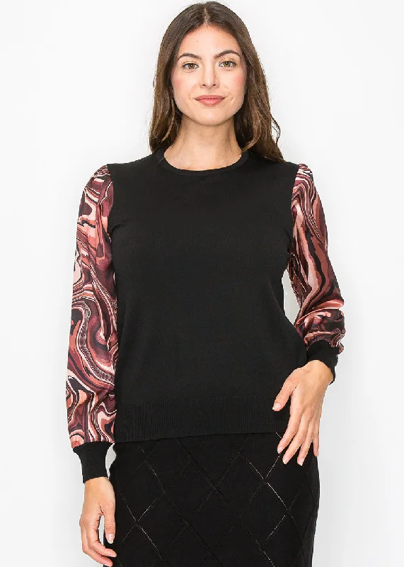 Marble Print Sleeve Top