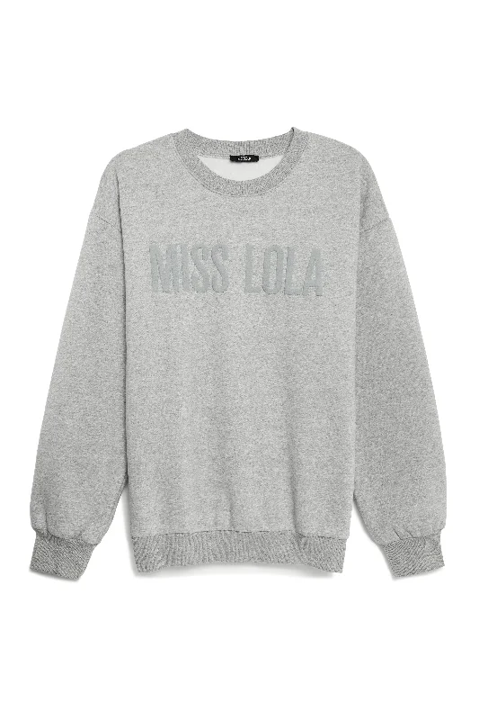 Miss Lola Exclusive Crewneck Sweater - Grey