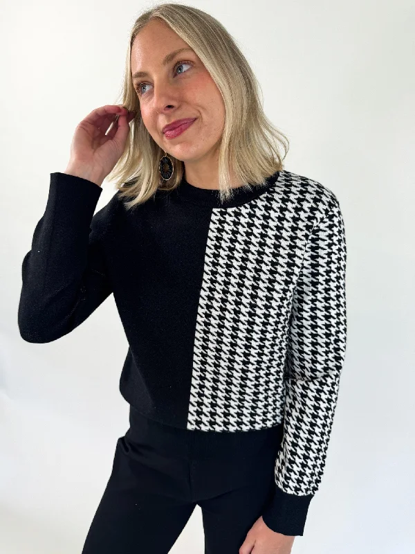 Riley Blocked Houndstooth Sweater