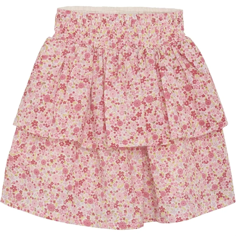 Minymo Pink Dogwood Skirt AOP w. Lining