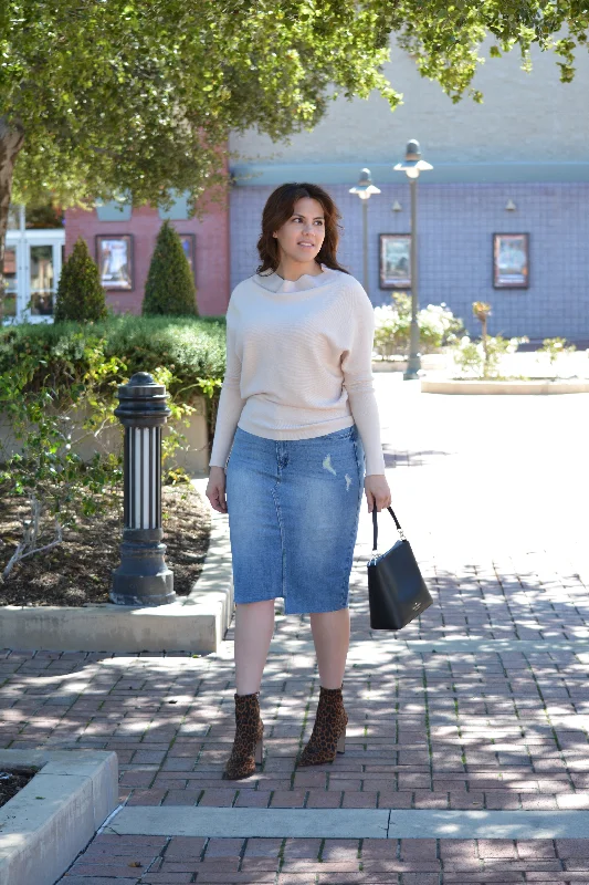 Vivi Distressed Denim Skirt