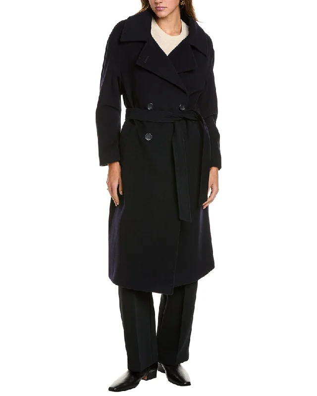 Cinzia Rocca Icons Long Wool & Cashmere-Blend Trench Coat