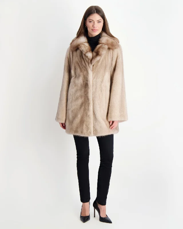 Mink Jacket with Stone Marten Collar