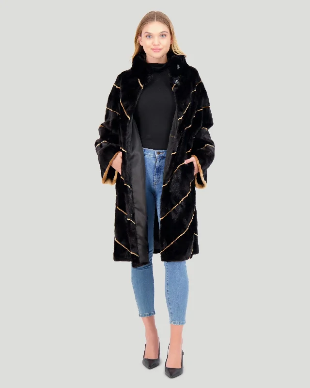 Mink Sections Short Coat