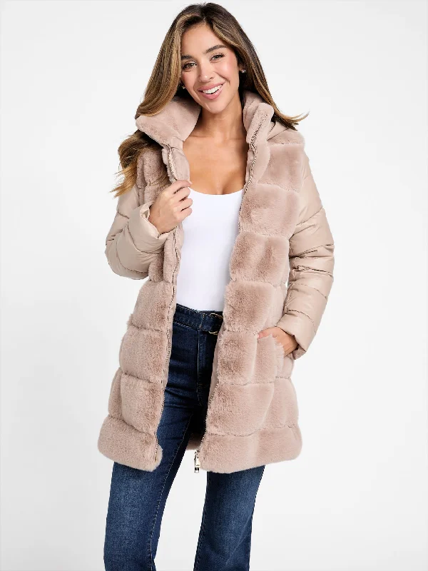 Olivette Faux-Fur Long Jacket