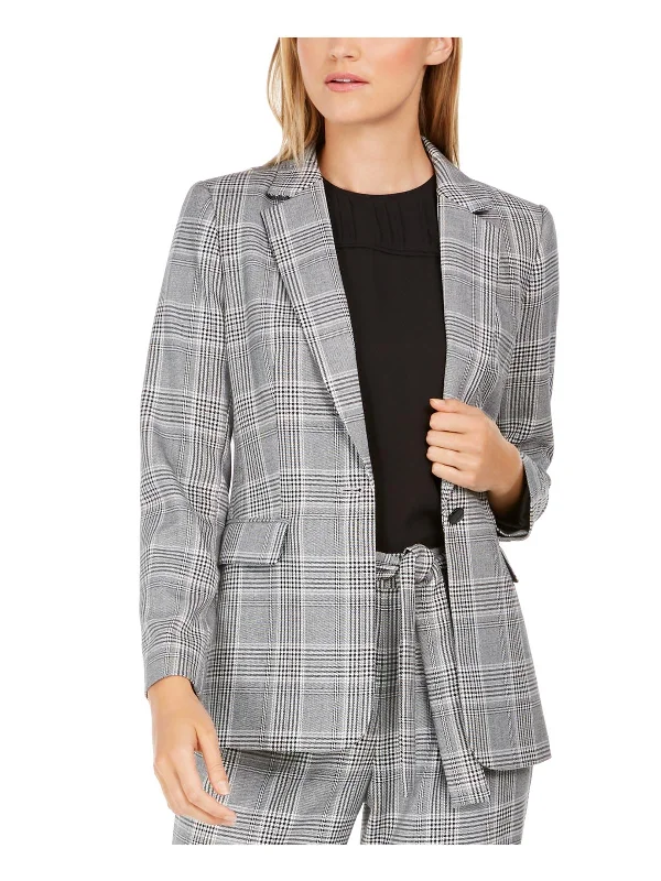 Petites Womens Suit Separate Business One-Button Blazer