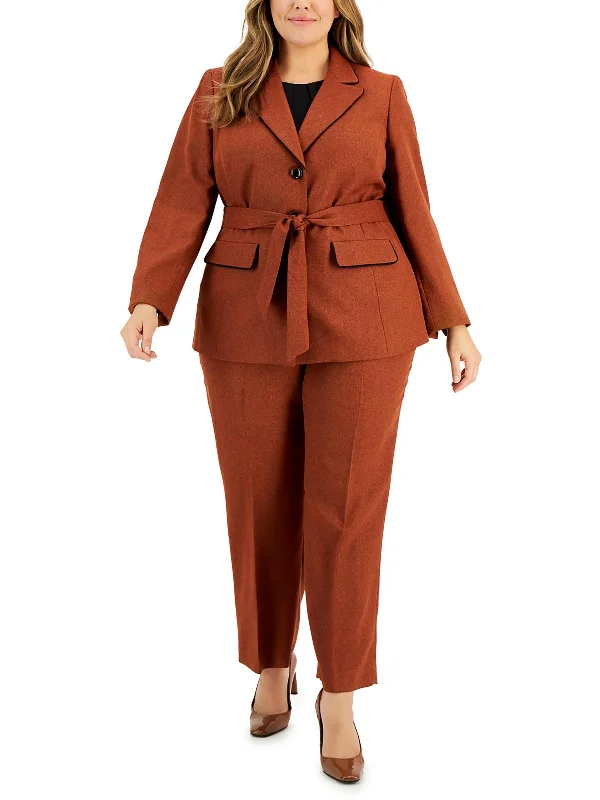 Plus Womens 2PC Polyester Pant Suit