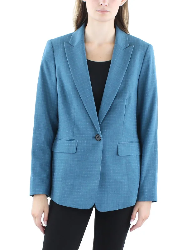 Womens Notch Collar Work Wear One-Button Blazer