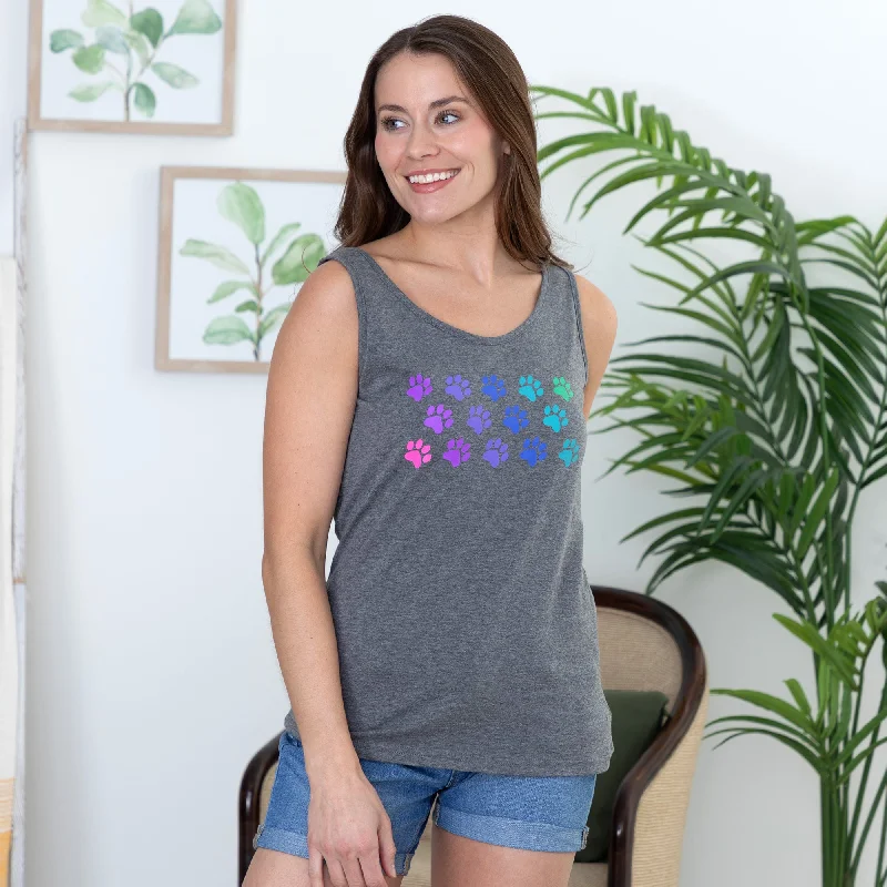 Rainbow Paw Print Tank Top